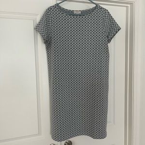 Loft Dress- gray/white pattern. Size L